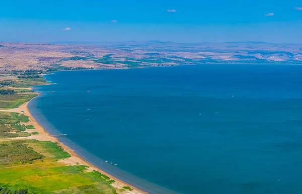 Mar da Galiléia visto do monte Arbel em Israel — Fotografia de Stock