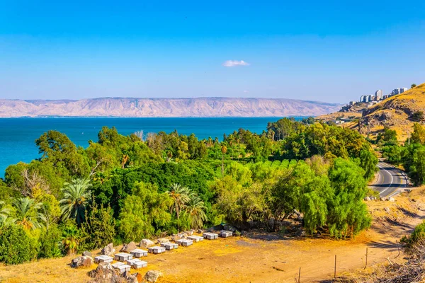 Mar de Galilea visto desde el monte Arbel en Israel — Foto de Stock