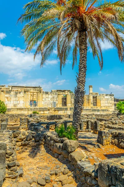 Руины древней синагоги в Капернауме, Исарель — стоковое фото