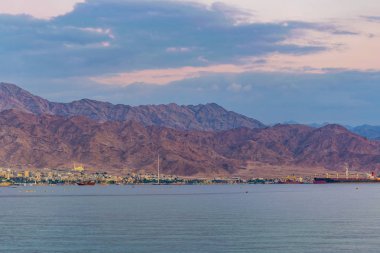 Seaside Akabe Ürdün gün batımı görünümü