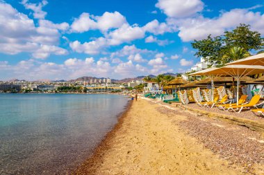 Eilat, İsrail için bir plaj görünümünü