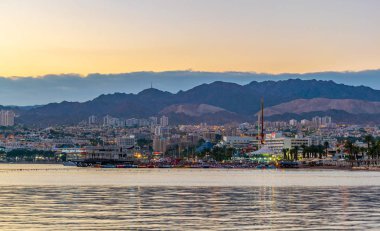 Eilat İsrail gün batımı görünümü