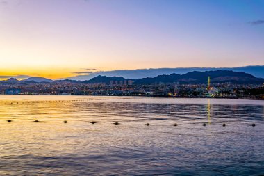 Eilat İsrail gün batımı görünümü