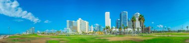 Tel Aviv, İsrail, 9 Eylül 2018: Tel Aviv, İsrail in sahil mesire görünümünü