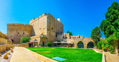 ACRE, ISRAEL, SEPTEMBER 12, 2018: View of the Knights hall in Akko, Israel clipart