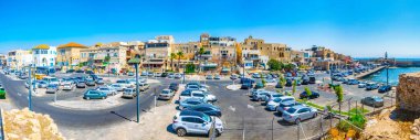 Acre, İsrail, 12 Eylül 2018: seaside, eski şehir Akko/Acre, İsrail üzerinde yer alan evler