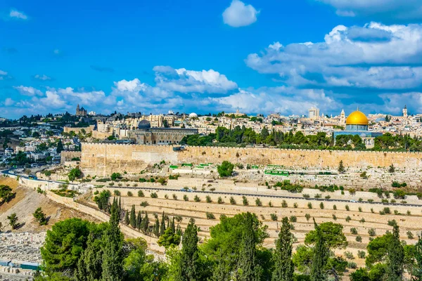 Jerusalém vista do monte das azeitonas, Israel — Fotografia de Stock