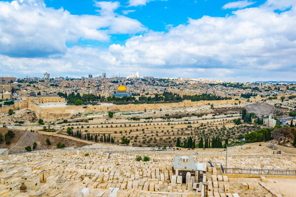 Иерусалим, вид с луны оливок, Израиль
