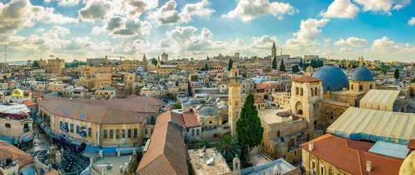 JERUSALEM, ISRAEL, SETEMBRO 8, 2018: Vista aérea do distrito de Mauristan da cidade velha de Jerusalém, Israel — Fotografia de Stock