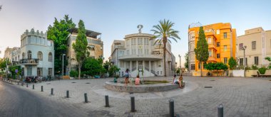 Tel Aviv, İsrail, 10 Eylül 2018: Eski Belediye Binası Tel Aviv, İsrail Beyt Ha'ir Bialik Meydanı denilen