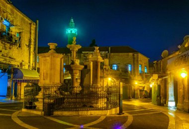 Jerusalem, İsrail, 7 Eylül 2018: Maurista gece görünümü