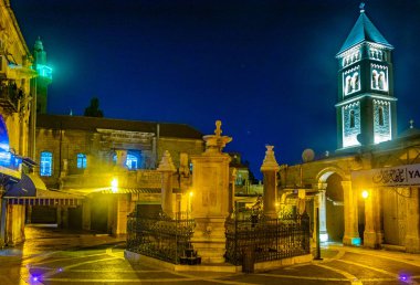 Jerusalem, İsrail, 7 Eylül 2018: Maurista gece görünümü