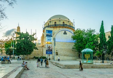 Jerusalem, İsrail, 8 Eylül 2018: Jerusal Hurva Sinagogu