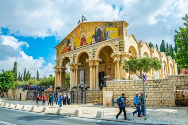 Kudüs, İsrail, 9 Eylül 2018: Gethsemane görünümü Kilisesi 