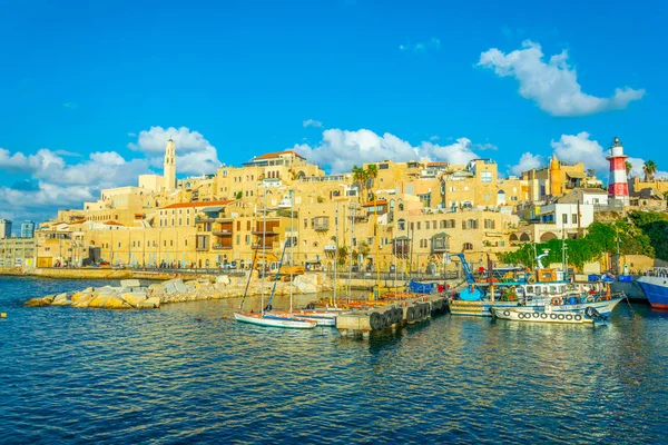 TEL AVIV, ISRAEL, SETEMBRO 9, 2018: Vista do porto de Jaffa i — Fotografia de Stock