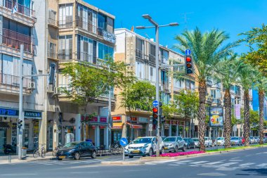 Tel Aviv, İsrail, 10 Eylül 2018: Schlomo ibn Gabirol sokak