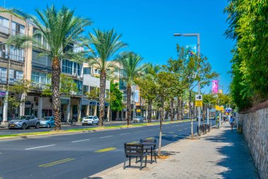 Tel Aviv, İsrail, 10 Eylül 2018: Schlomo ibn Gabirol sokak