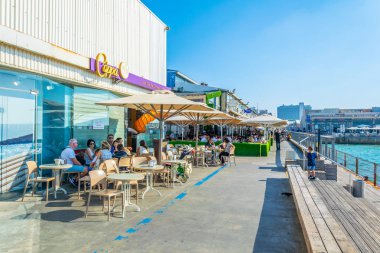 Tel Aviv, İsrail, 10 Eylül 2018: Te eski bağlantı noktası görünümünü