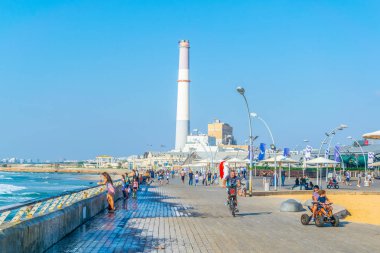 Tel Aviv, İsrail, 10 Eylül 2018: Te eski bağlantı noktası görünümünü