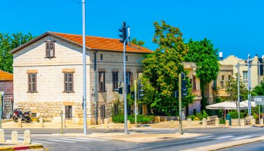 Haifa, İsrail, 11 Eylül 2018: Geleneksel evleri Ger