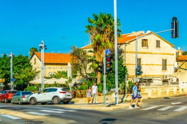 Haifa, İsrail, 11 Eylül 2018: Geleneksel evleri Ger