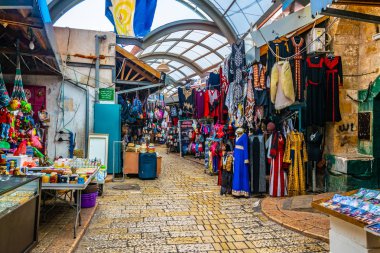 Acre, İsrail, 12 Eylül 2018: A geleneksel semt pazarı