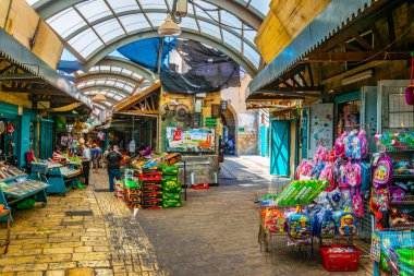Acre, İsrail, 12 Eylül 2018: A geleneksel semt pazarı