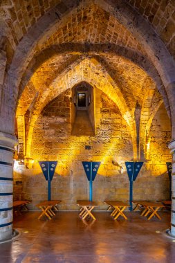 Acre, İsrail, 12 Eylül 2018: Knights hall iç ben
