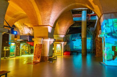 Acre, İsrail, 12 Eylül 2018: Knights hall iç ben