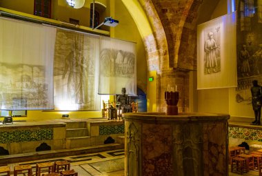 Acre, İsrail, 12 Eylül 2018: Hamam al Paşa iç içinde