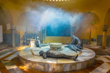 Acre, İsrail, 12 Eylül 2018: Hamam al Paşa iç içinde