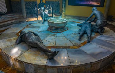 Acre, İsrail, 12 Eylül 2018: Hamam al Paşa iç içinde