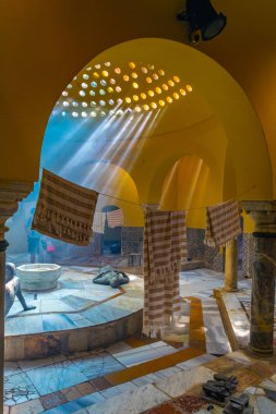 Acre, İsrail, 12 Eylül 2018: Hamam al Paşa iç içinde