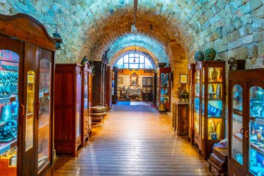 ACRE, ISRAEL, SEPTEMBER 12, 2018: Interior of the Treasures in t clipart