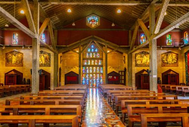 Nazareth, İsrail, 13 Eylül 2018: İç Bazilikası bir