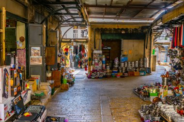 Nazareth, İsrail, 13 Eylül 2018: Street pazarında cente