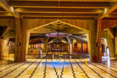 Nazareth, İsrail, 13 Eylül 2018: İç Bazilikası bir