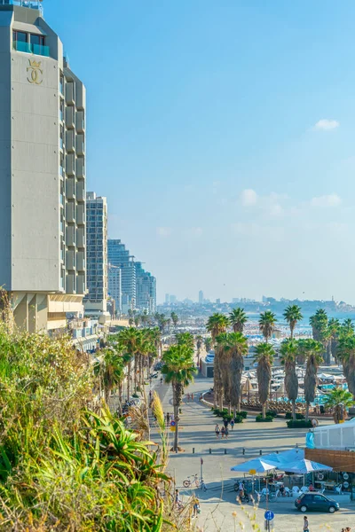 Tel Aviv, İsrail, 10 Eylül 2018: Sahil Gezinti görünümünü 