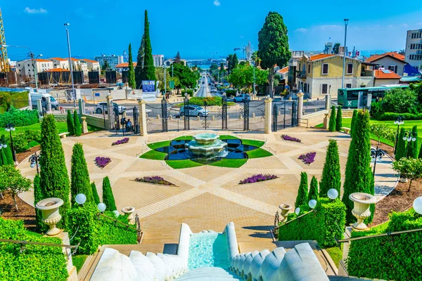 HAIFA, ISRAEL, SEPTEMBER 11, 2018: German colony viewed from bah — Stock Photo, Image