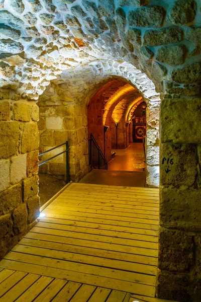 ACRE, ISRAEL, SEPTEMBER 12, 2018: Interior of the Knights hall i — Stock Photo, Image