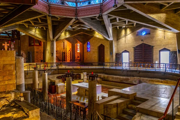 Nazareth, Izrael, 13 září 2018: Interiér baziliky — Stock fotografie
