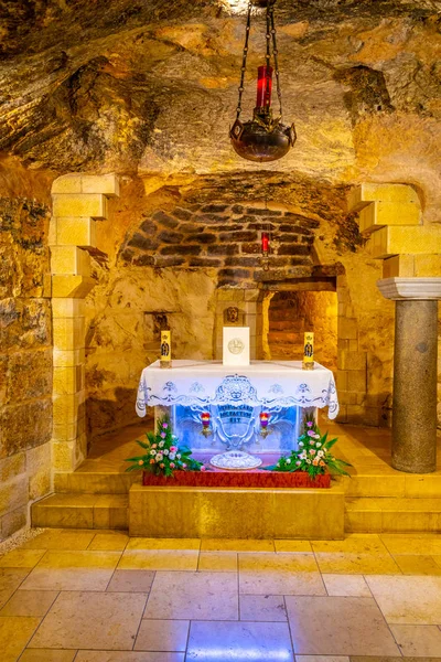 Nazareth (Israël), 13 September 2018: Interieur van de basiliek van een — Stockfoto