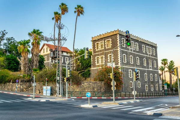 Tiberias, İsrail, 14 Eylül 2018: Şehir merkezinin havadan görünümü — Stok fotoğraf