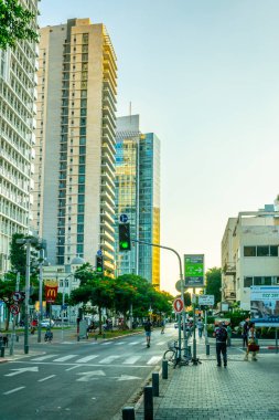 Tel Aviv, İsrail, 15 Eylül 2018: Sunset rotschi görünümünü