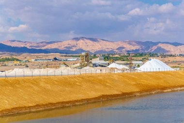 Eilat, İsrail, 30 Aralık 2018: Ei tuz üretim tesisi