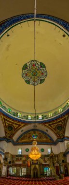 Acre, İsrail, 12 Eylül 2018: Akko/Acre, İsrail Al Jazzar Camii'nde içinin