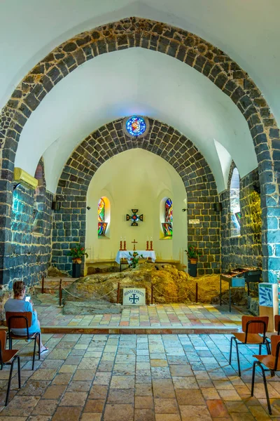 Tabgha, Izrael, szeptember 15-én 2018-ban: Sai elsőbbségének templom — Stock Fotó