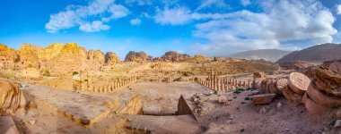 Ruins of the great temple at Petra, Jordan clipart