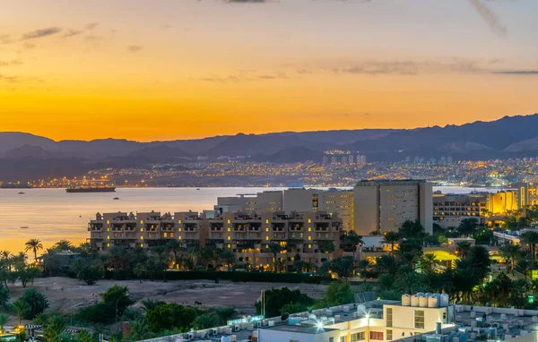 Sunset view of Aqaba gulf in Jordan — Stock Photo, Image