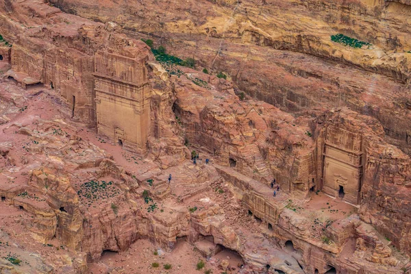 Vue aérienne des tombes royales à Petra, Jordanie — Photo